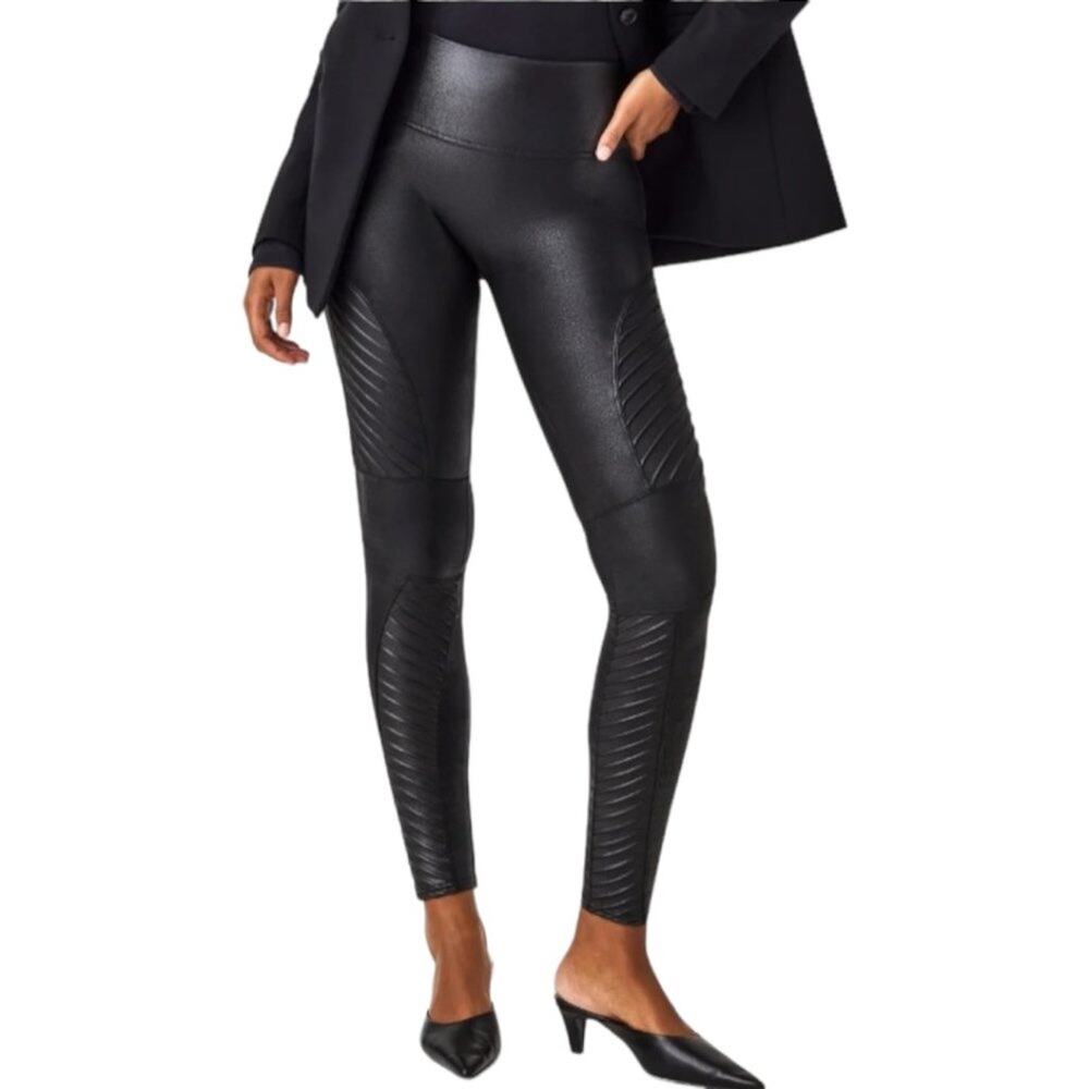 Spanx Moto Leggings Vegan Leather Size‎ XL